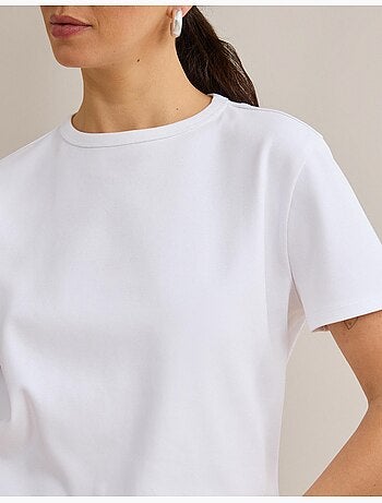 Camiseta de manga corta interlock, mo fashion
