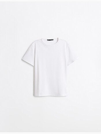 Camiseta de manga corta interlock, mo fashion
