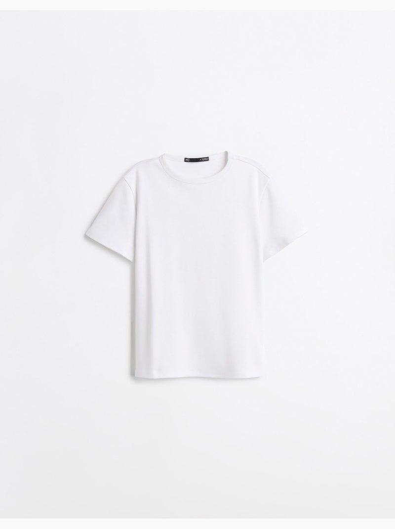 Camiseta de manga corta interlock, mo fashion Blanco - Kiabi