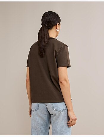 Camiseta de manga corta interlock, mo fashion