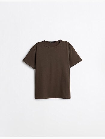 Camiseta de manga corta interlock, mo fashion