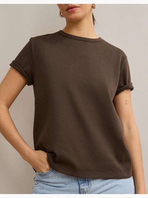 Camiseta de manga corta interlock, mo fashion - Kiabi Camiseta de manga corta interlock, mo fashion - Kiabi
