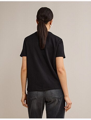 Camiseta de manga corta interlock, mo fashion