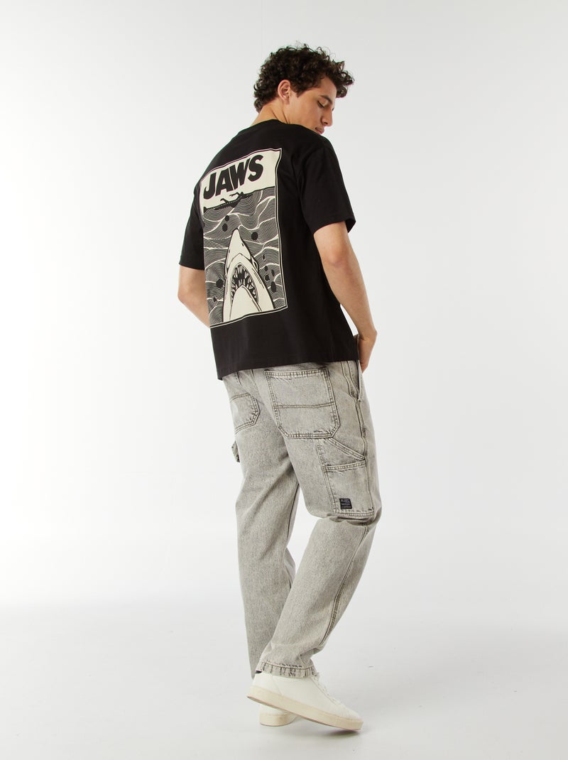 Camiseta de manga corta 'Jaws' 'Tiburón' NEGRO - Kiabi