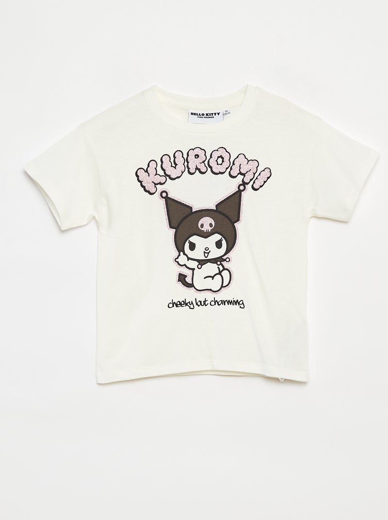 Camiseta de manga corta 'Kuromi' 'Hello Kitty' BLANCO - Kiabi
