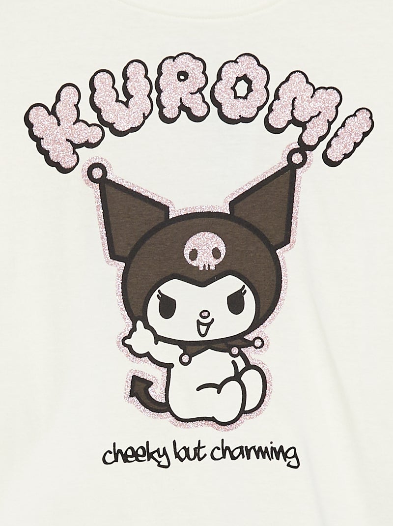 Camiseta de manga corta 'Kuromi' 'Hello Kitty' BLANCO - Kiabi
