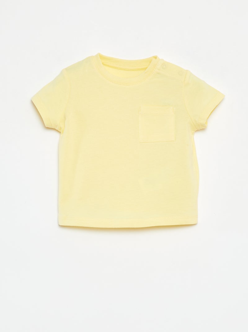 Camiseta de manga corta lisa Amarillo - Kiabi