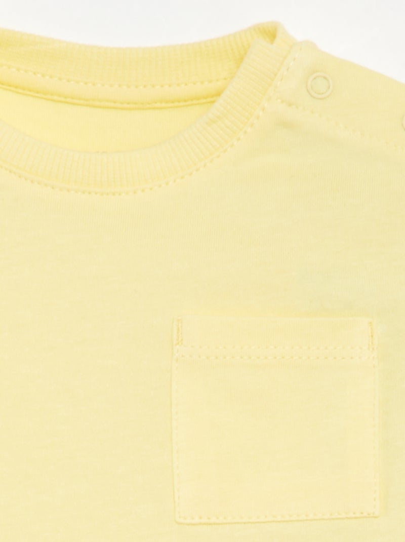 Camiseta de manga corta lisa Amarillo - Kiabi