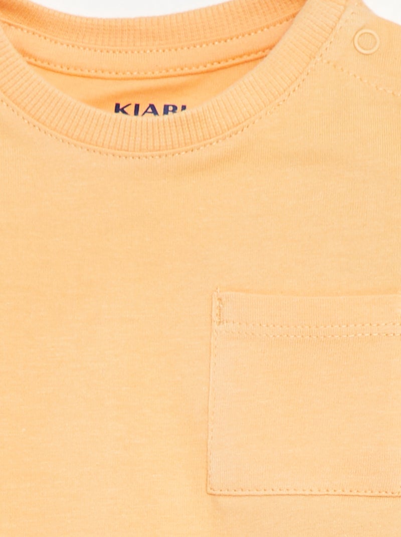 Camiseta de manga corta lisa Naranja - Kiabi