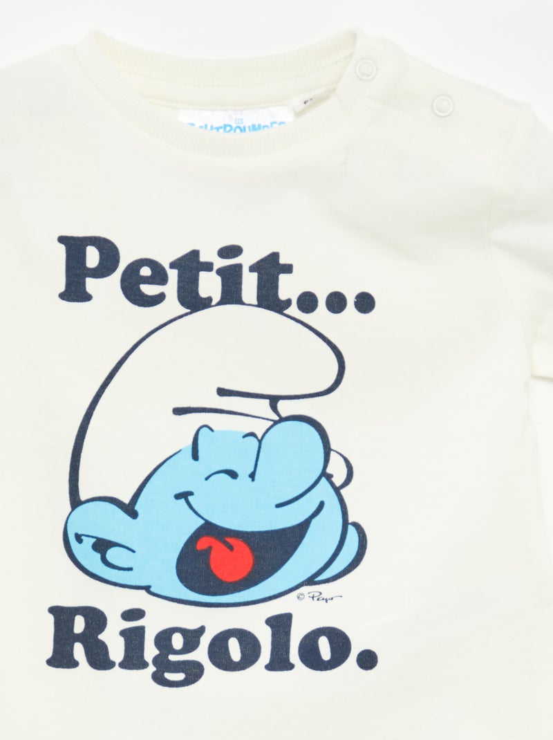 Camiseta de manga corta 'Los Pitufos' BLANCO - Kiabi