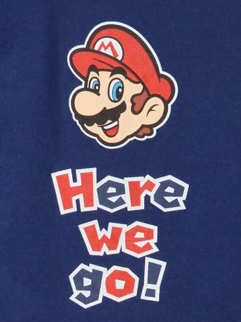 Camiseta de manga corta 'Mario' azul marino - Kiabi