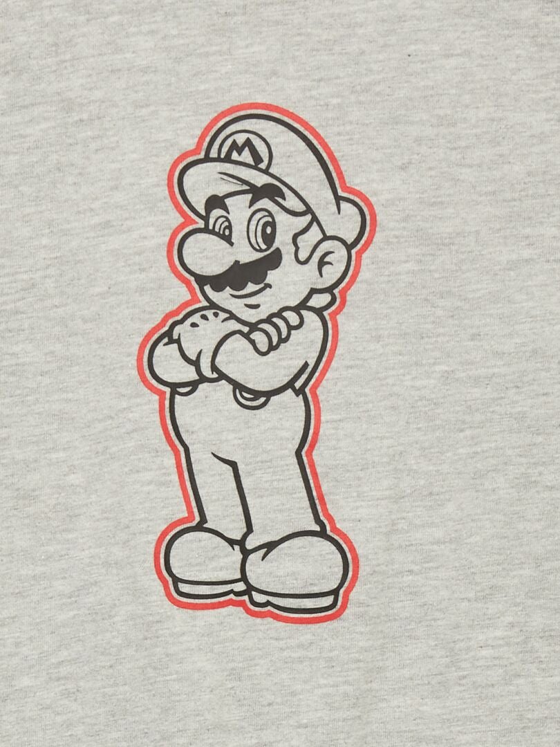 Camiseta de manga corta 'Mario Bros' GRIS - Kiabi