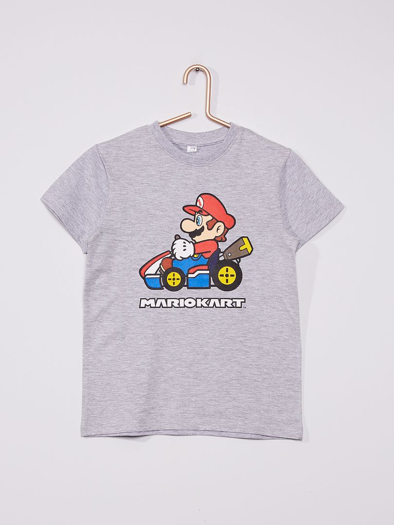 Camiseta de manga corta 'Mario Kart' 'Nintendo' gris - Kiabi