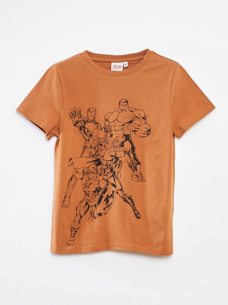 Camiseta de manga corta 'Marvel' Marron - Kiabi