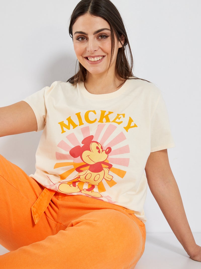Camiseta de manga corta 'Mickey' BEIGE - Kiabi