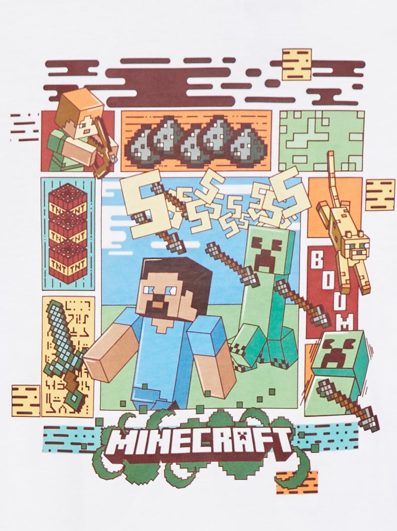 Camiseta de manga corta 'Minecraft' BLANCO - Kiabi