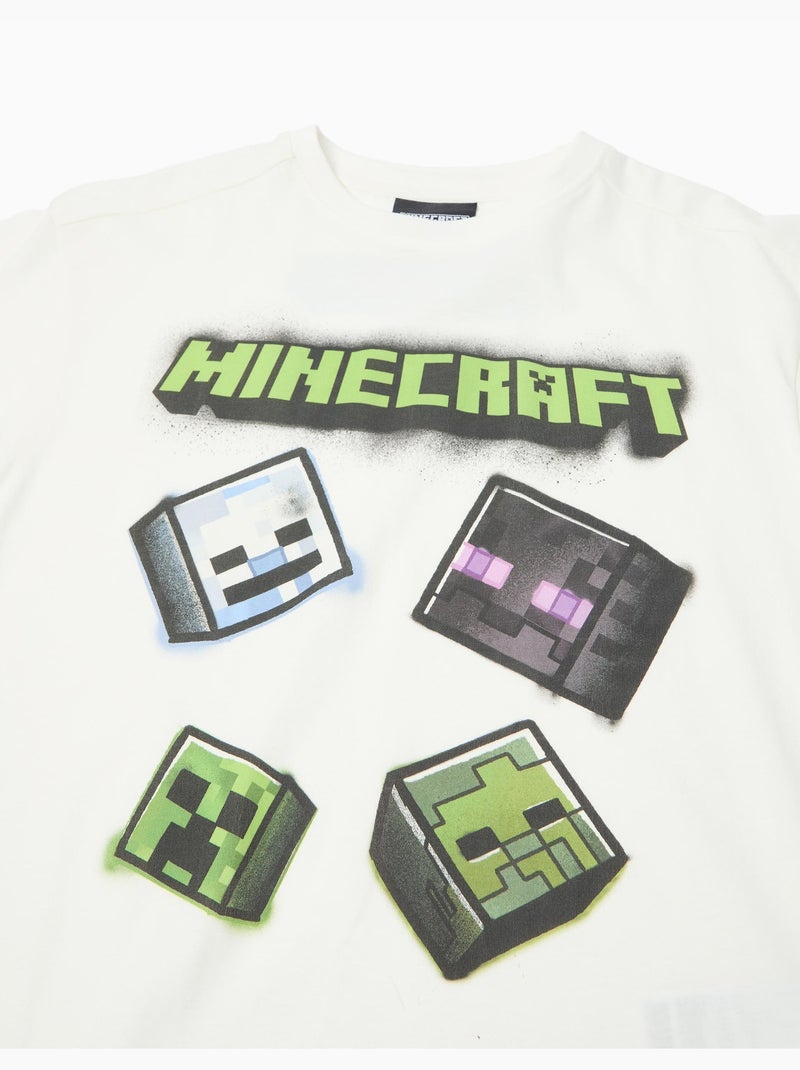 Camiseta de manga corta 'Minecraft', MO Fashion Blanco - Kiabi