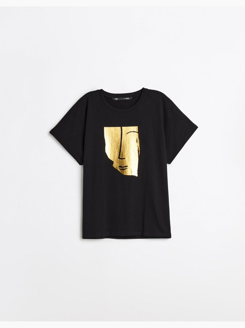 Camiseta de manga corta, MO Fashion Negro - Kiabi