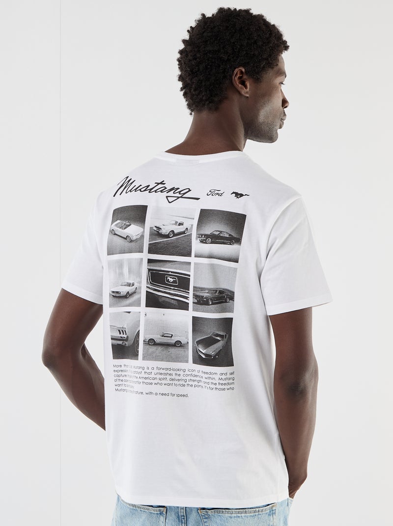 Camiseta de manga corta 'Mustang' Blanco - Kiabi