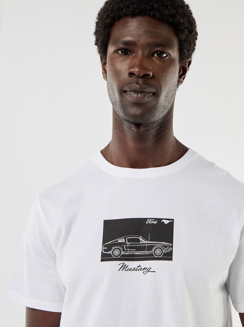 Camiseta de manga corta 'Mustang' Blanco - Kiabi