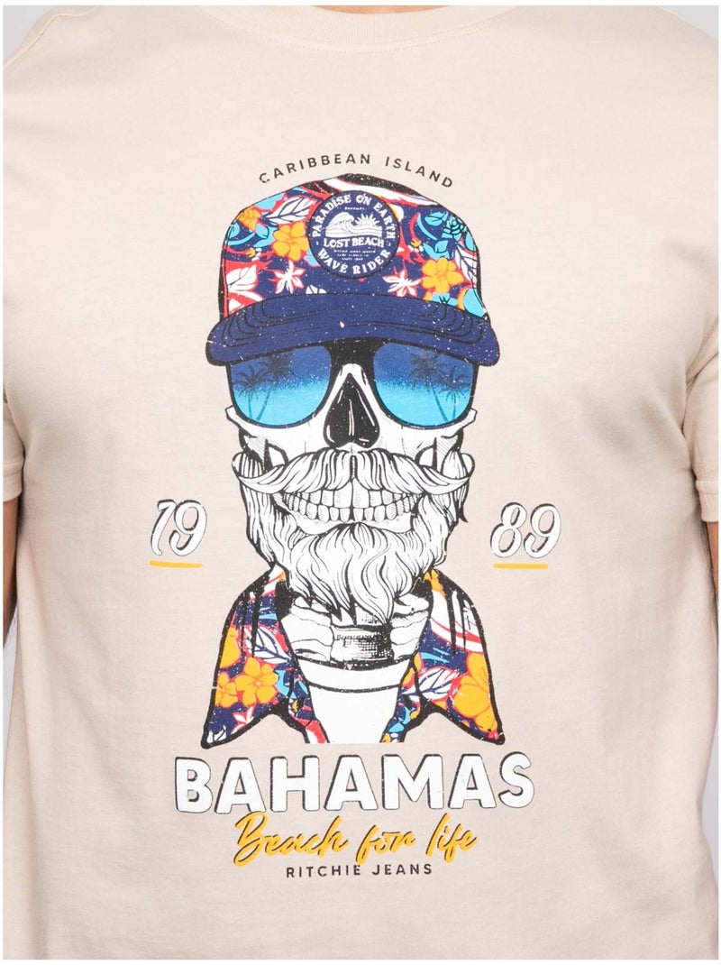 Camiseta de manga corta NANKA Beige - Kiabi
