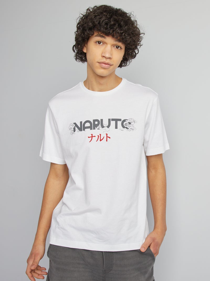 Camiseta de manga corta 'Naruto' estampado ambos lados blanco - Kiabi