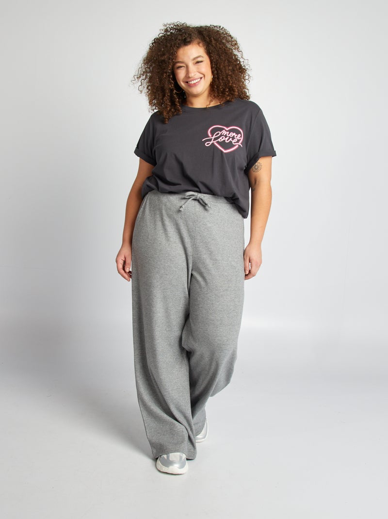 Camiseta de manga corta NEGRO - Kiabi