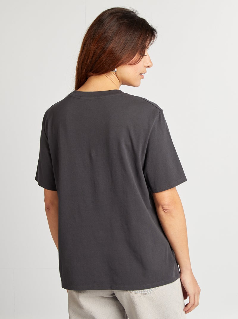 Camiseta de manga corta NEGRO - Kiabi