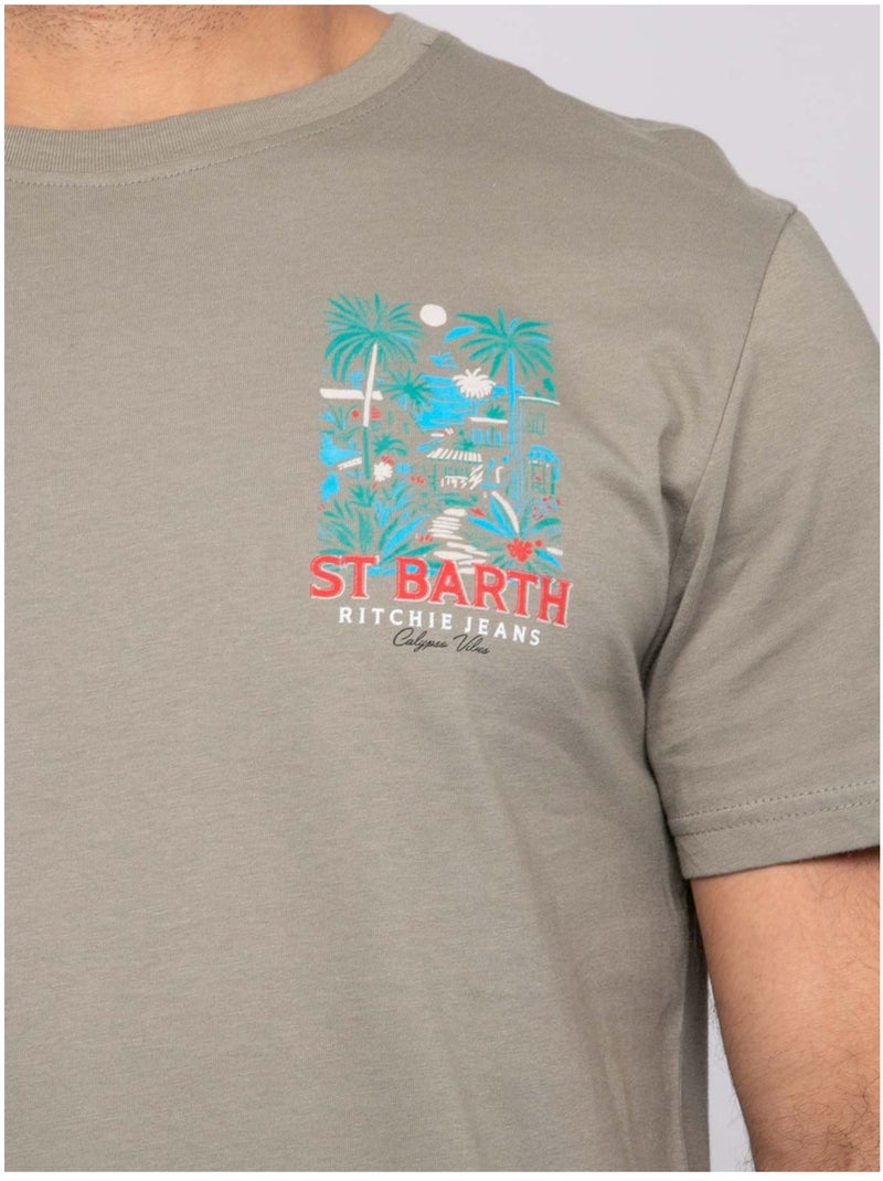 Camiseta de manga corta NIFRAMO Caqui - Kiabi