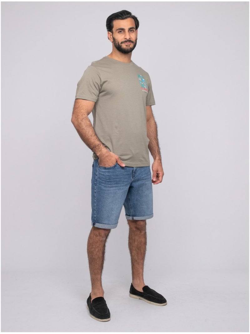 Camiseta de manga corta NIFRAMO Caqui - Kiabi