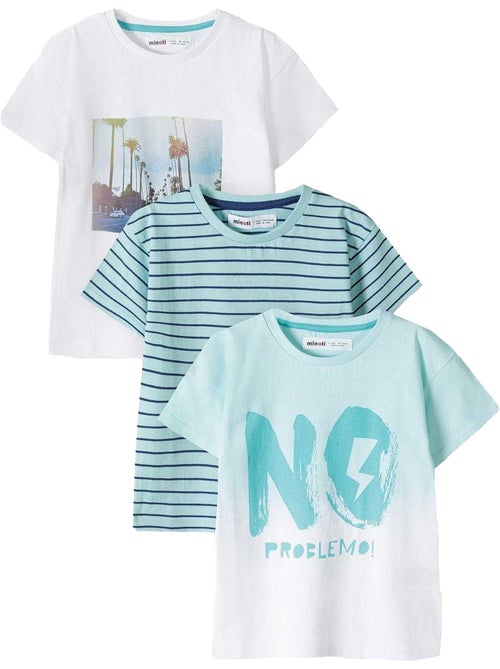 Camiseta de manga corta niños - pack de 3 - minoti - Kiabi