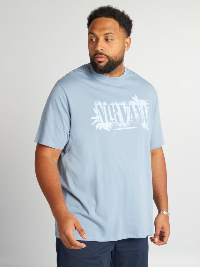 Camiseta de manga corta 'Nirvana' AZUL - Kiabi
