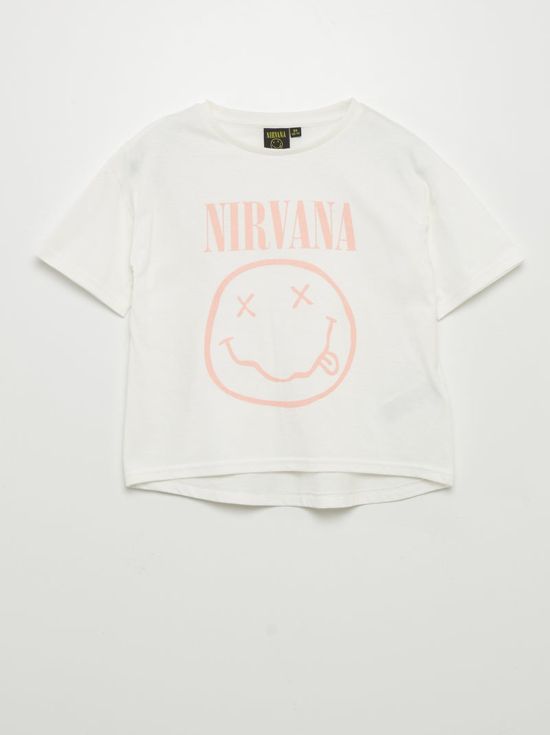 Camiseta de manga corta 'Nirvana' BLANCO - Kiabi