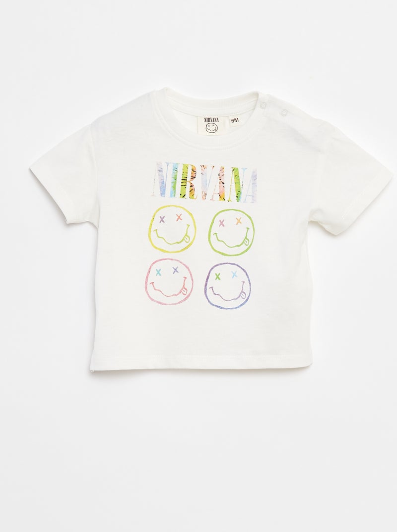 Camiseta de manga corta 'Nirvana' BLANCO - Kiabi