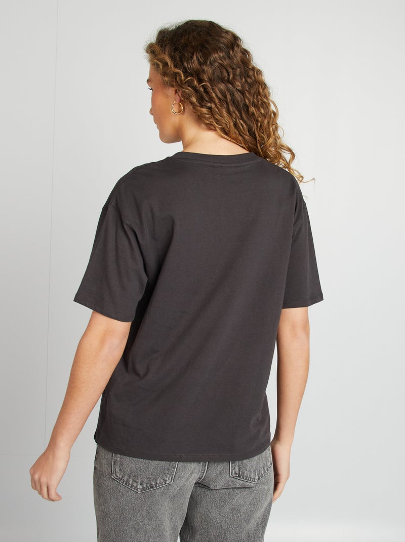 Camiseta de manga corta 'Nirvana' NEGRO - Kiabi