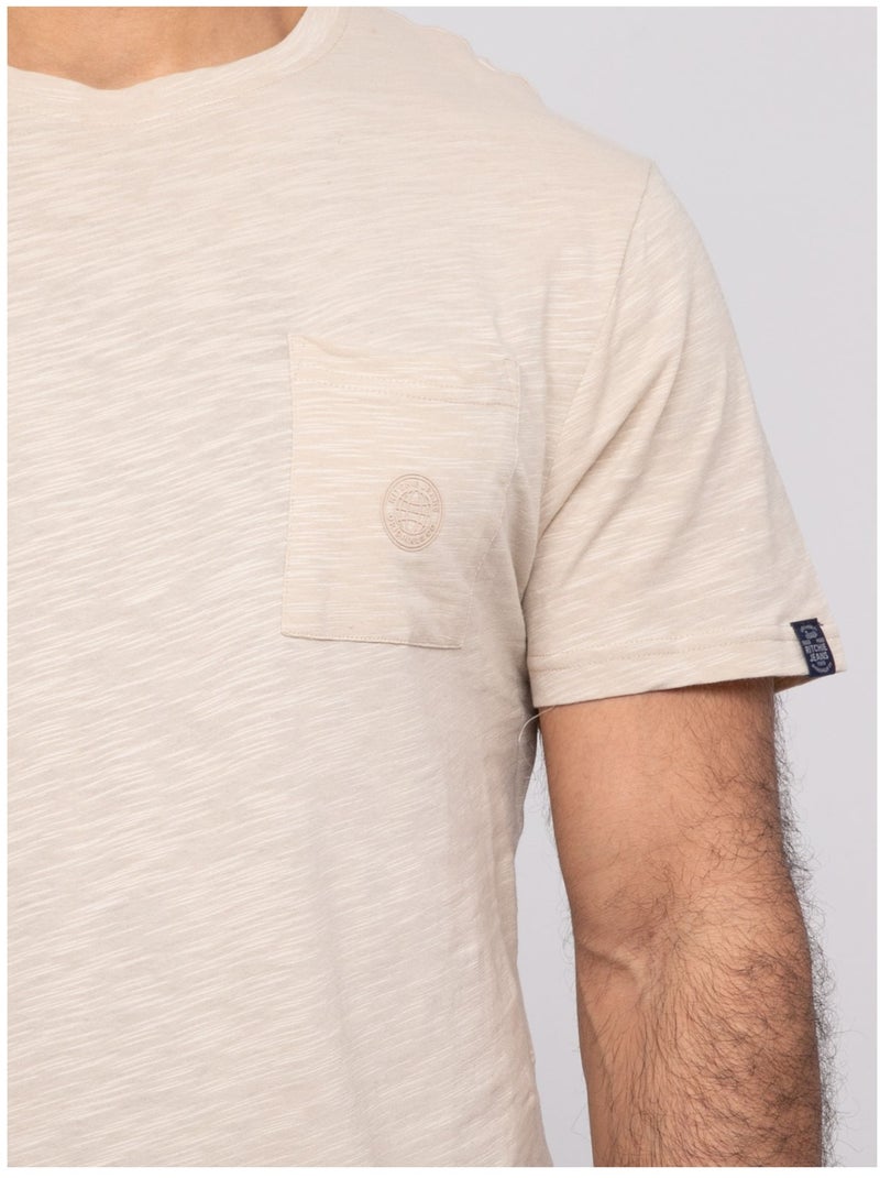 Camiseta de manga corta NOLEMANU Beige - Kiabi