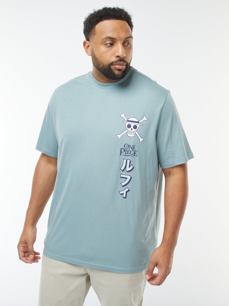Camiseta de manga corta 'One Piece' con estampado en ambos lados azul - Kiabi
