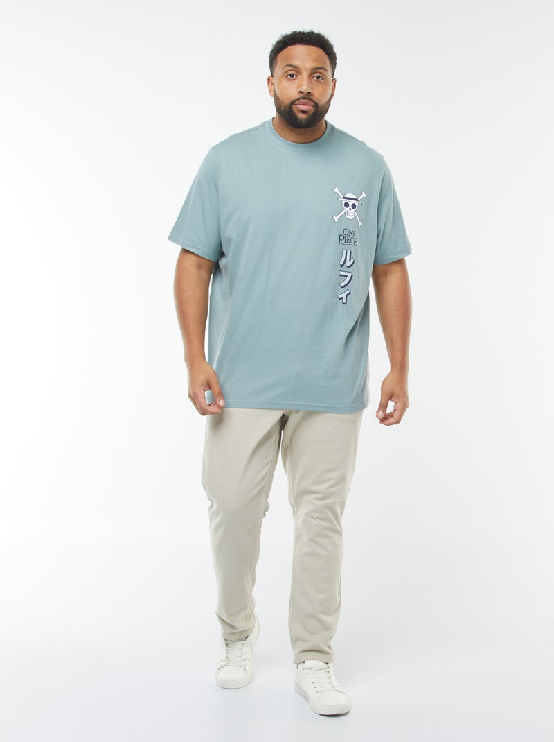 Camiseta de manga corta 'One Piece' con estampado en ambos lados azul - Kiabi