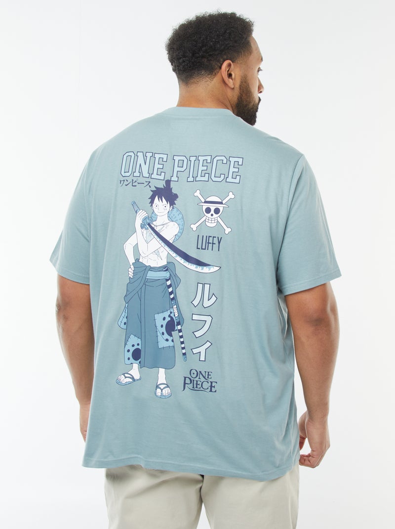 Camiseta de manga corta 'One Piece' con estampado en ambos lados azul - Kiabi