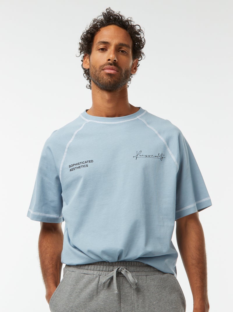 Camiseta de manga corta oversize Azul - Kiabi