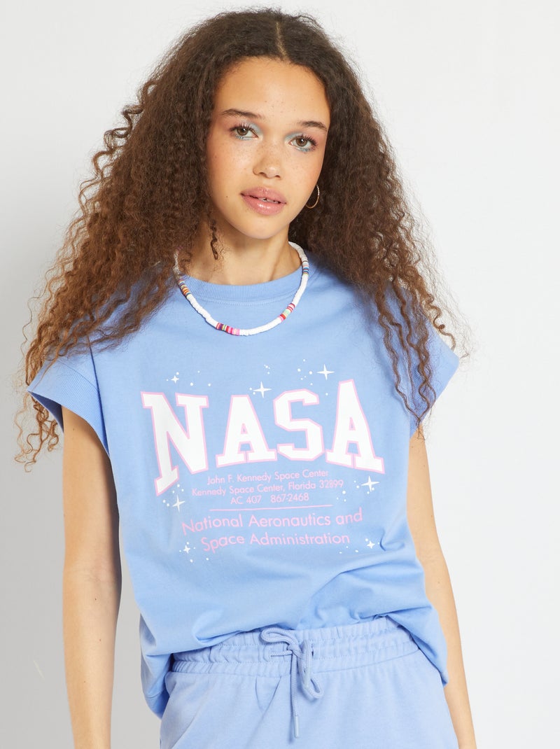Camiseta de manga corta oversize 'NASA' AZUL - Kiabi