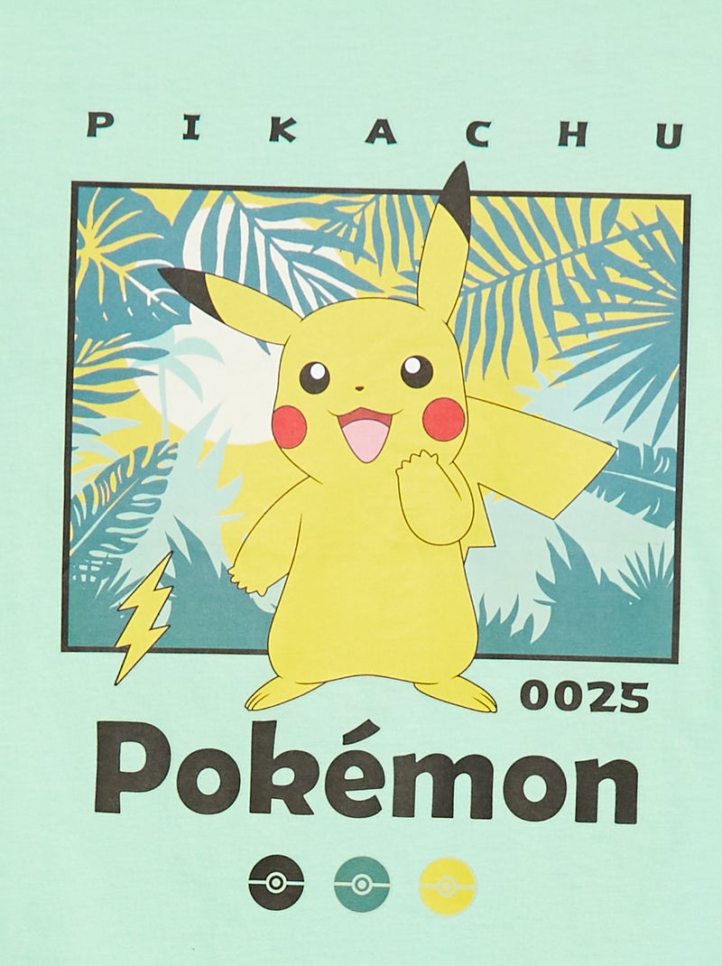 Camiseta de manga corta 'Pikachu' 'Pokémon' verde - Kiabi