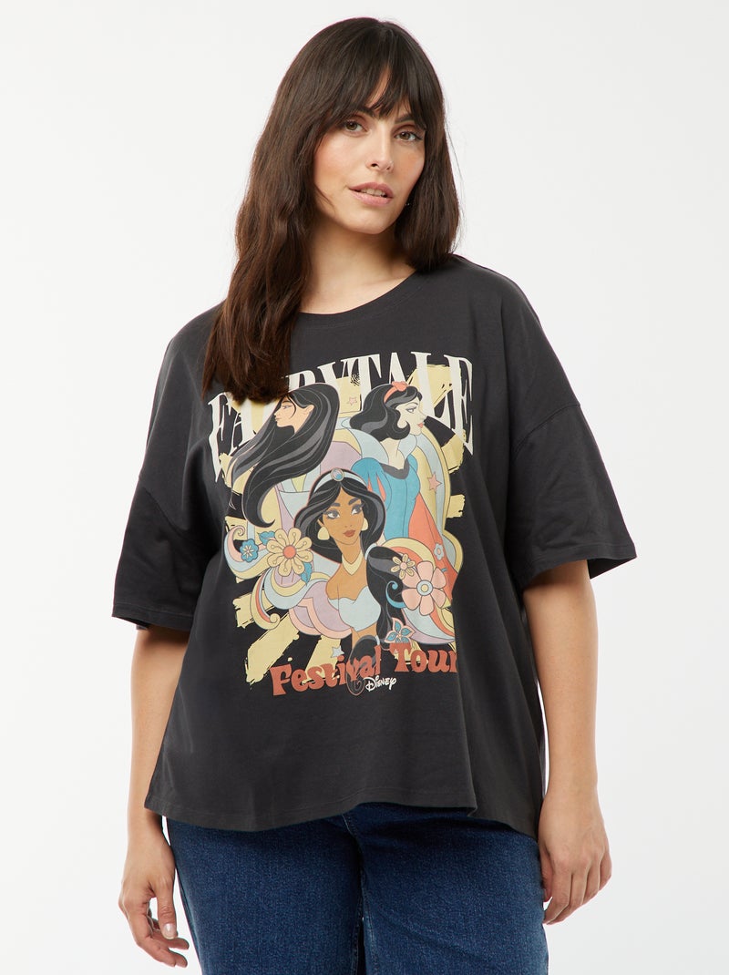 Camiseta de manga corta 'Princesas' 'Disney' NEGRO - Kiabi