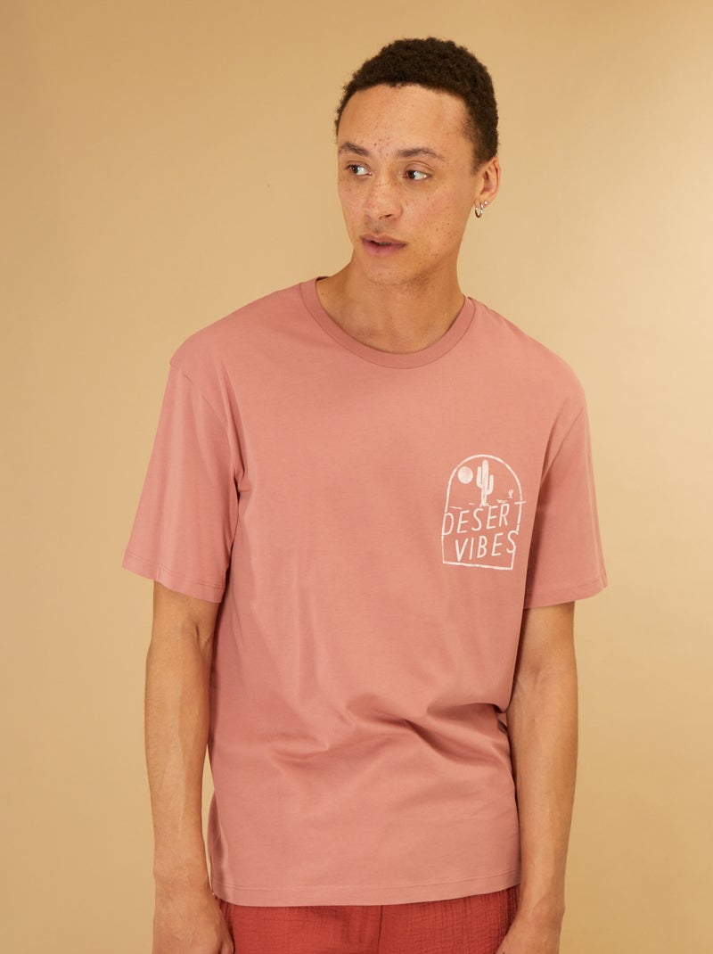 Camiseta de manga corta 'Produkt' viejo rosa - Kiabi