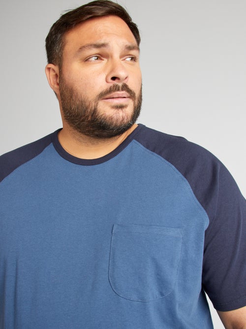 Camiseta de manga corta raglán con bolsillo en el pecho - Kiabi