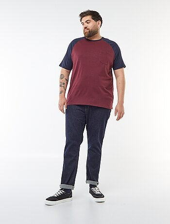 Camiseta de manga corta raglán con bolsillo en el pecho