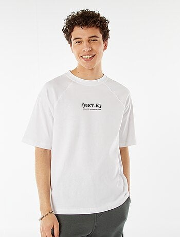 Camiseta de manga corta raglán estampada