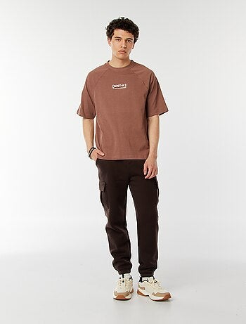 Camiseta de manga corta raglán estampada
