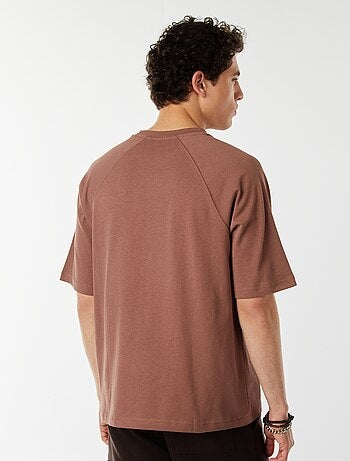 Camiseta de manga corta raglán estampada