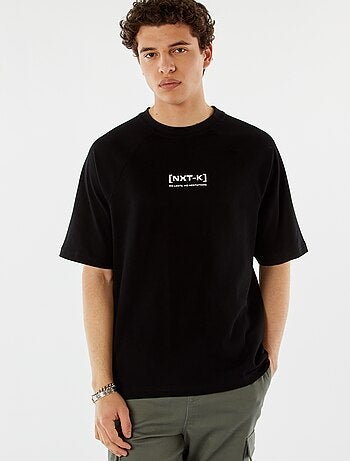 Camiseta de manga corta raglán estampada